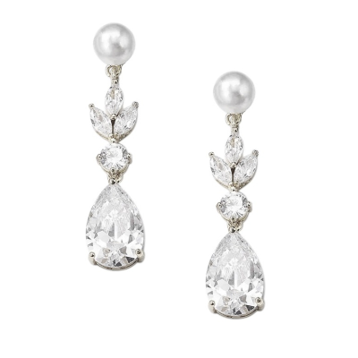 CUBIC ZIRCONIA COLLECTION - ENCHANTMENT EARRINGS - SILVER CZER669