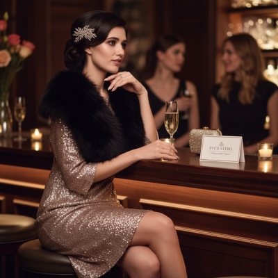 VINTAGE INSPIRED MARABOU FEATHER STOLE - BLACK (SG1)