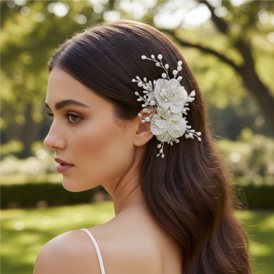 ATHENA COLLECTION - GLITZY GLAM HEADPIECE - HC303 SILVER 