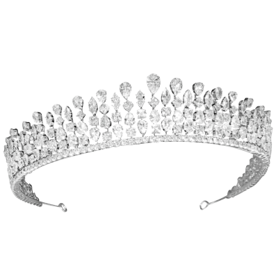 CUBIC ZIRCONIA COLLECTION - DIAMOND LUXE TIARA AHB74 SILVER