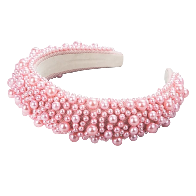 ATHENA COLLECTION - LUXE PEARL HEADBAND - AHB166 PINK