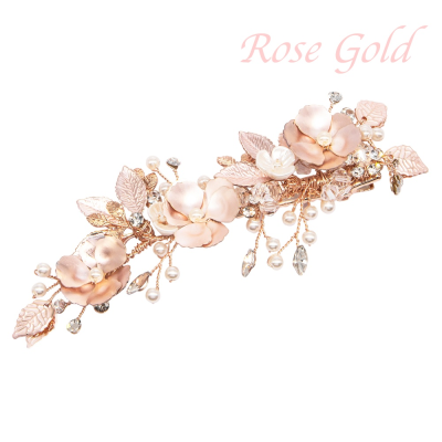 ATHENA COLLECTION - LUXE FLORAL HAIR CLIP - CLIP760  ROSE GOLD