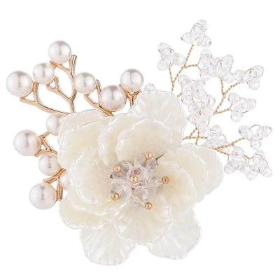 ATHENA COLLECTION - PEARL BLOOM BROOCH - IVORY 