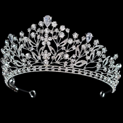 CUBIC ZIRCONIA COLLECTION - CRYSTAL ALLURE CROWN - AHB151 SILVER