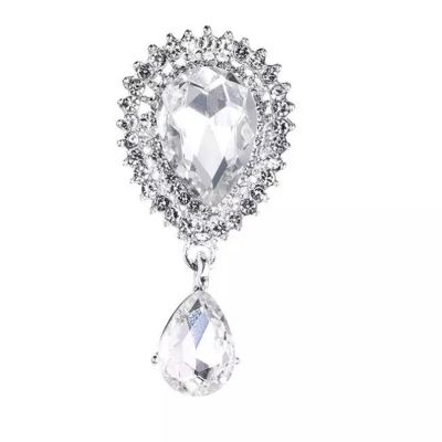 ATHENA COLLECTION - CRYSTAL CHIC BROOCH - SILVER (60) 