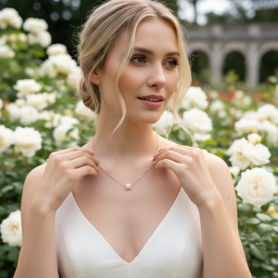 ATHENA COLLECTION - SIMULATED PEARL NECKLACE SET - CZNK261 SILVER