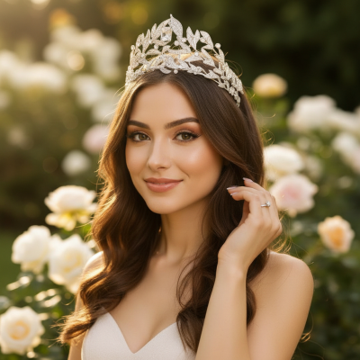 CUBIC ZIRCONIA COLLECTION- CATHERINE INSPIRED HEADPIECE - AHB175 SILVER