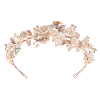 ATHENA COLLECTION - EXQUISITE PEARLIE HEADBAND - AHB121 ROSE GOLD