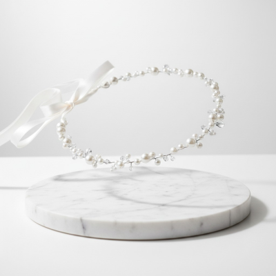 ATHENA COLLECTION - PEARL EMBELLISHED BRIDAL BELT - SILVER (23)