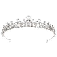 ATHENA COLLECTION - CHIC CRYSTAL TIARA - AHB27 SILVER 