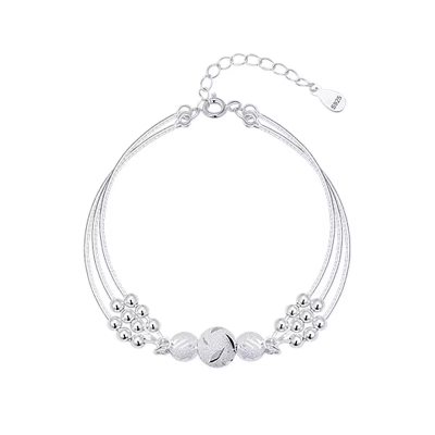 CUBIC ZIRCONIA COLLECTION - CHIC STERLING SILVER BRACELET - BR178 SILVER 
