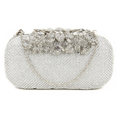 silver bridal clutch bag