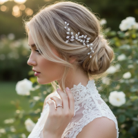 ATHENA COLLECTION -DAINTY FRESHWATER PEARL COMB - HC315 SILVER