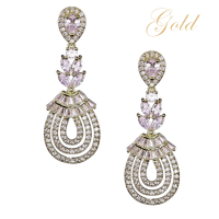CUBIC ZIRCONIA COLLECTION - GATSBY GLAM EARRINGS - CZER519 GOLD