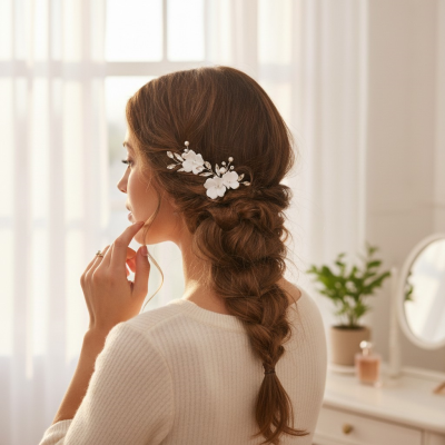 ATHENA COLLECTION - FLORAL ROMANCE HAIR PIN SET - PIN 69 SILVER