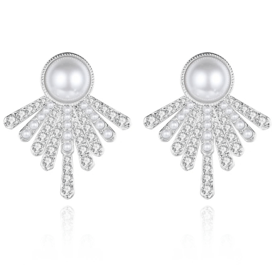 CUBIC ZIRCONIA COLLECTION - GATSBY STYLE  EARRINGS - CZER755