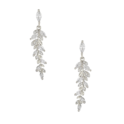 CUBIC ZIRCONIA COLLECTION - DAINTY STARLET EARRINGS - CZER559 (SILVER)