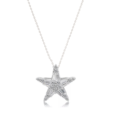 CUBIC ZIRCONIA COLLECTION - GLITZY STAR NECKLACE - CZNK147