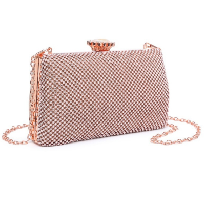 ATHENA COLLECTION - STARLET GLAM CLUTCH BAG - ROSE GOLD 