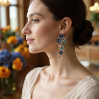 CUBIC ZIRCONIA COLLECTION - EXQUISITE WATERFALL EARRINGS - CZER912 MULTI