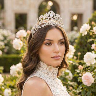 CUBIC ZIRCONIA COLLECTION- CATHERINE INSPIRED HEADPIECE - AHB175 SILVER