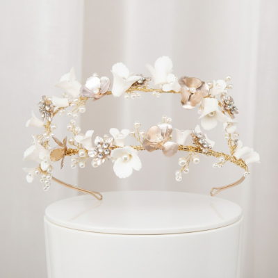 ATHENA COLLECTION - GLAMOROUS PINK BLUSH HEADPIECE - AHB92