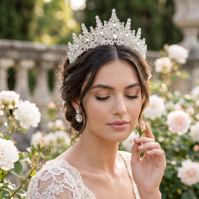 ATHENA COLLECTION -  STARLET TIARA - AHB213 SILVER 