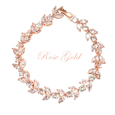 CUBIC ZIRCONIA COLLECTION - EXQUISITE STARLET BRACELET - CZBR127 ROSE GOLD 