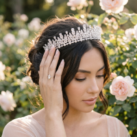 CUBIC ZIRCONIA COLLECTION - COUTURE CRYSTAL TIARA - AHB260