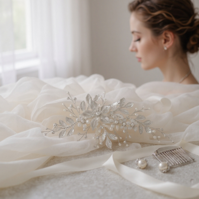 ATHENA COLLECTION - EXQUISITE CRYSTAL HEADPIECE - HC289 SILVER 