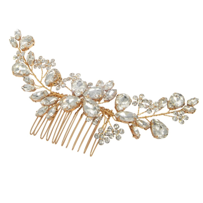 ATHENA COLLECTION - EXQUISITE HAIR COMB - HC264 GOLD